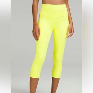 LULULEMON NWT Athletica Color: Neon Yellow Align HR Crop 21" Size 12